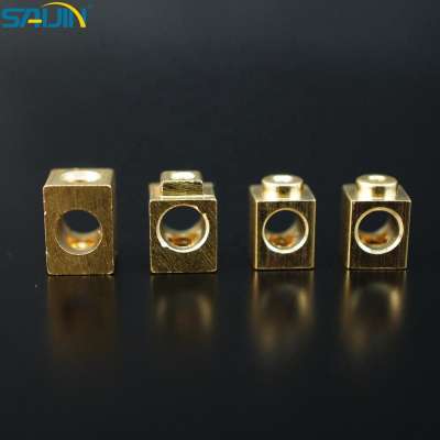 Electrical brass electric connector terminal block 4.8*4.8*8.0