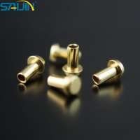 manufacturer customized accessory PCB inch pan flat head Semi hollow brass rivet